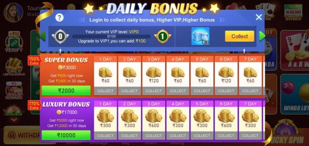 How Much Daily Bonus Lucky 100 Apk