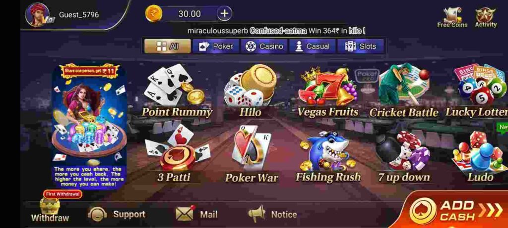 Available Game IN IZ Casino | Happy Ace Rummy All Game