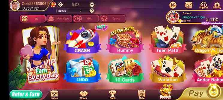 Which Game Can Be Play In Teen Patti Day APK